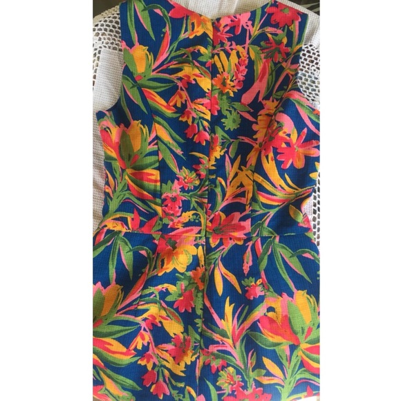 J Crew Tropical Floral Pleated Dress Sz 0 Lined - Picture 8 of 8